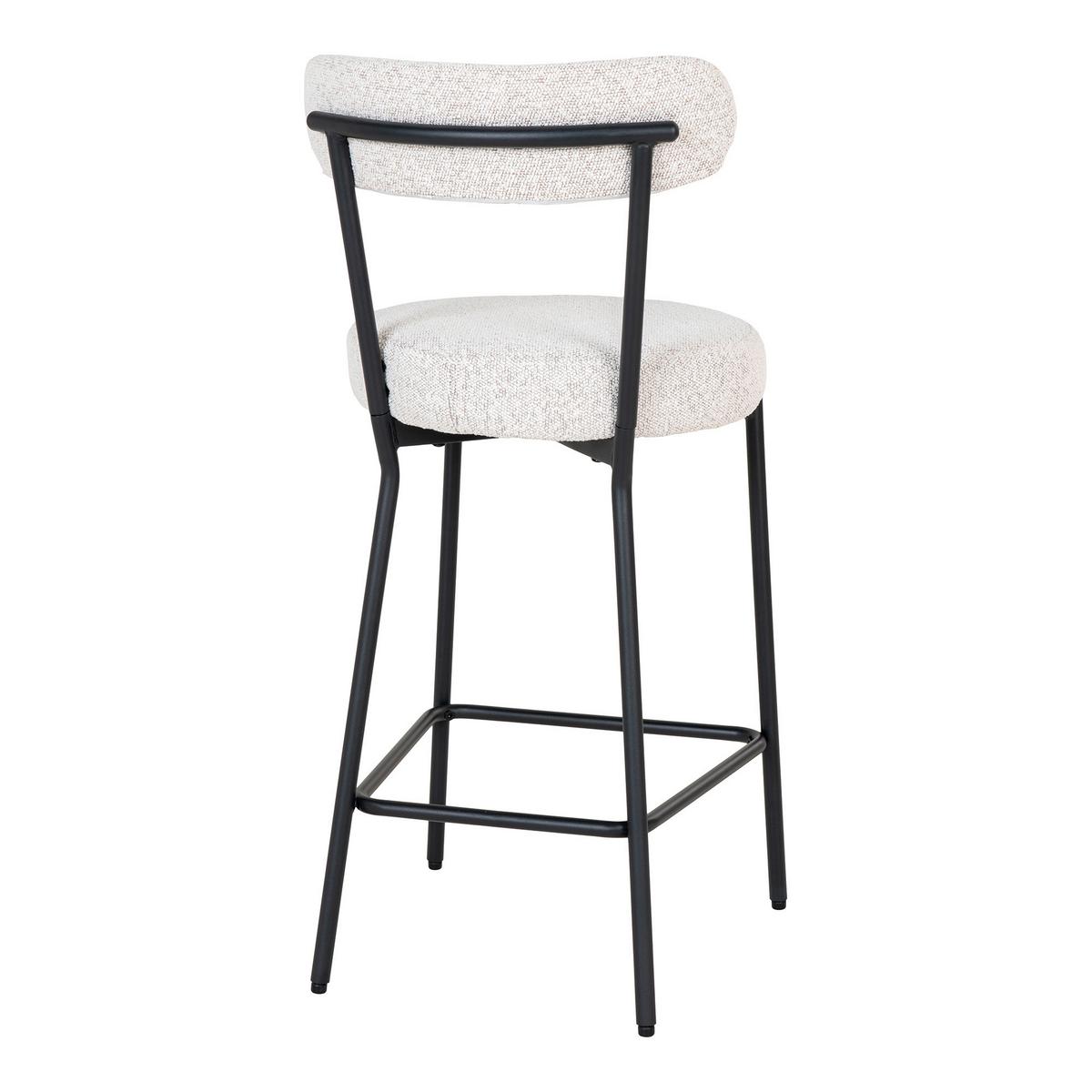 Barhocker Badalona Weiß B: 39 cm - Schwarz/Weiß, MODERN, Textil/Metall (39/90/46cm) - MID.YOU