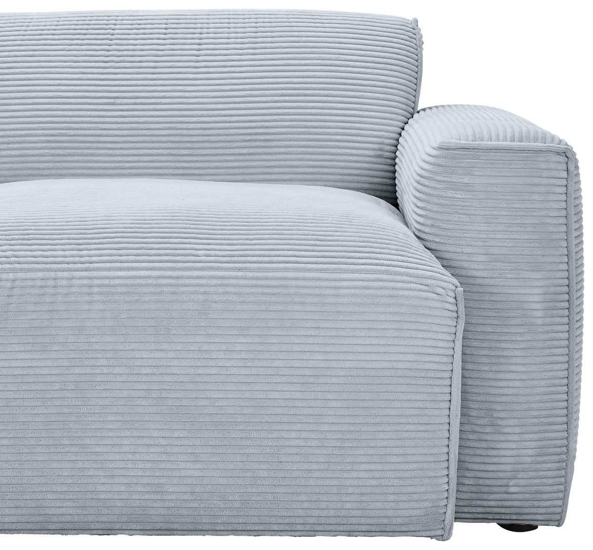 Ecksofa Mit Zierkissen Pearl Grau 303x196 Cm - Schwarz/Grau, Design, Textil (303/196cm) - Livetastic