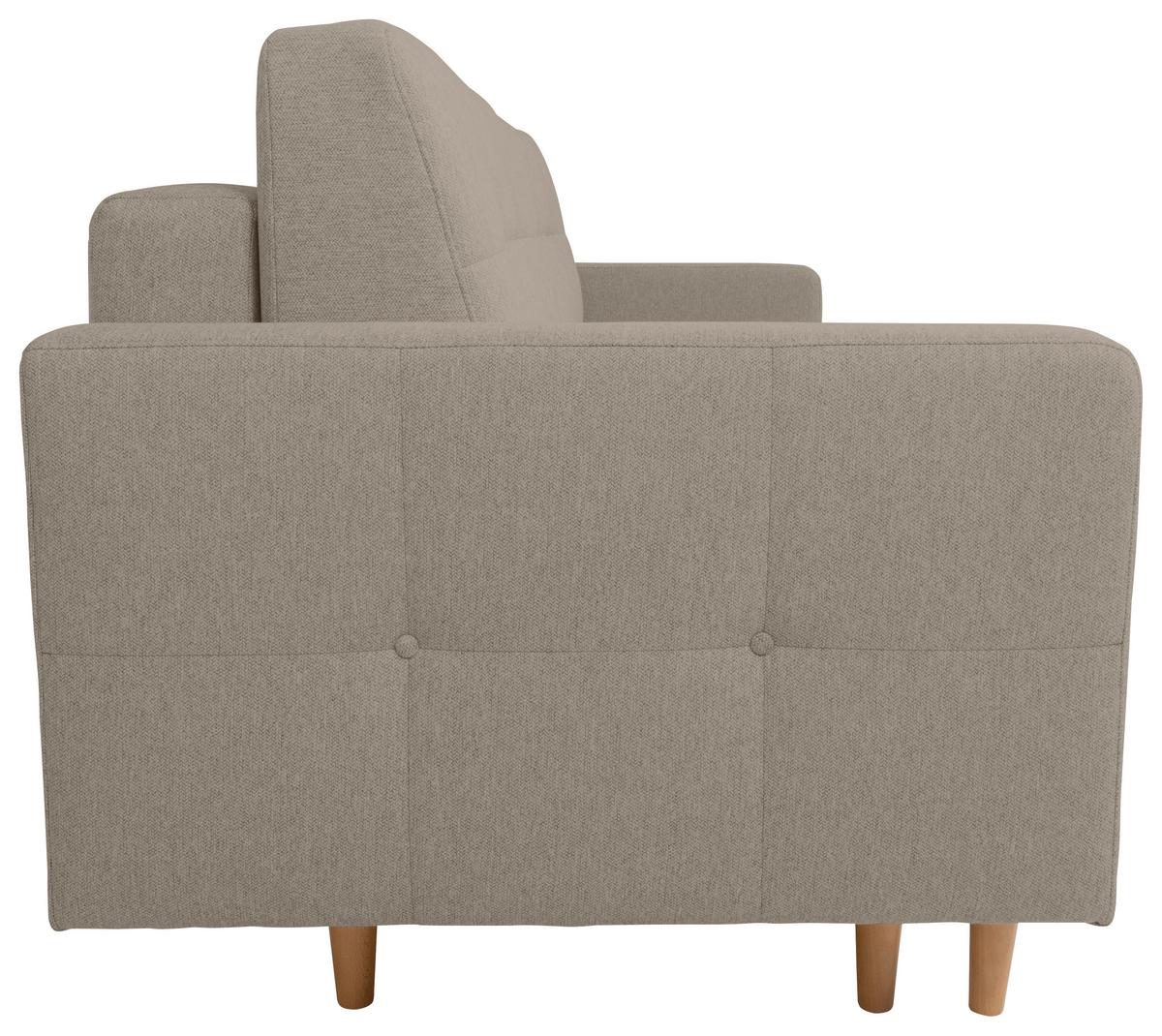 Schlafsofa Noret Beige B: 222 cm - Beige/Eiche Wotan, KONVENTIONELL, Textil (222/93/99cm) - MID.YOU