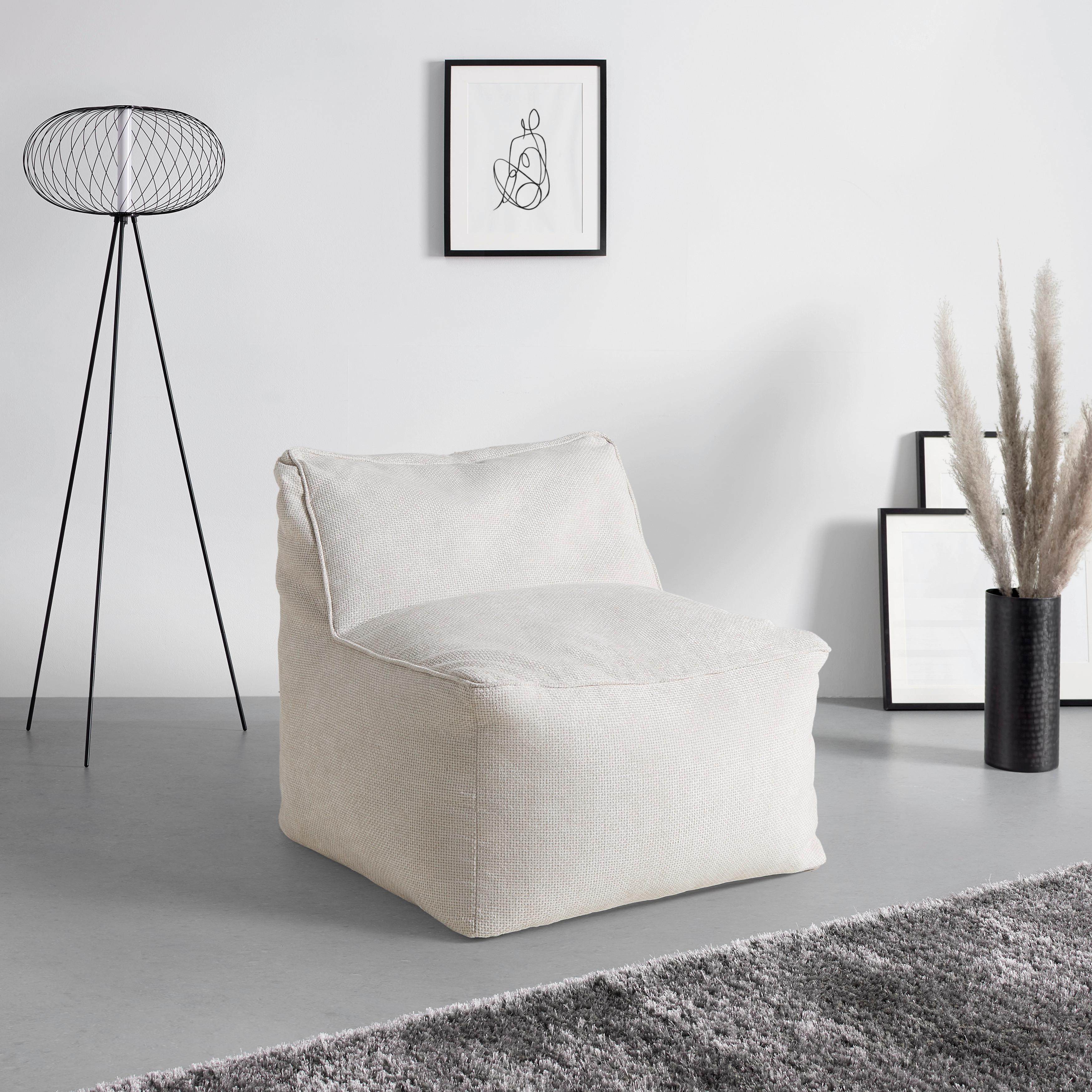 Sedací vak CAROLINE, béžový velúr, max. 90 kg - béžová, Modern, textil (90/80/100cm) - Mömax