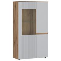 Vitrine Manilla - Eichefarben/Hellgrau, MODERN, Glas/Holzwerkstoff (85/152,3/40cm)