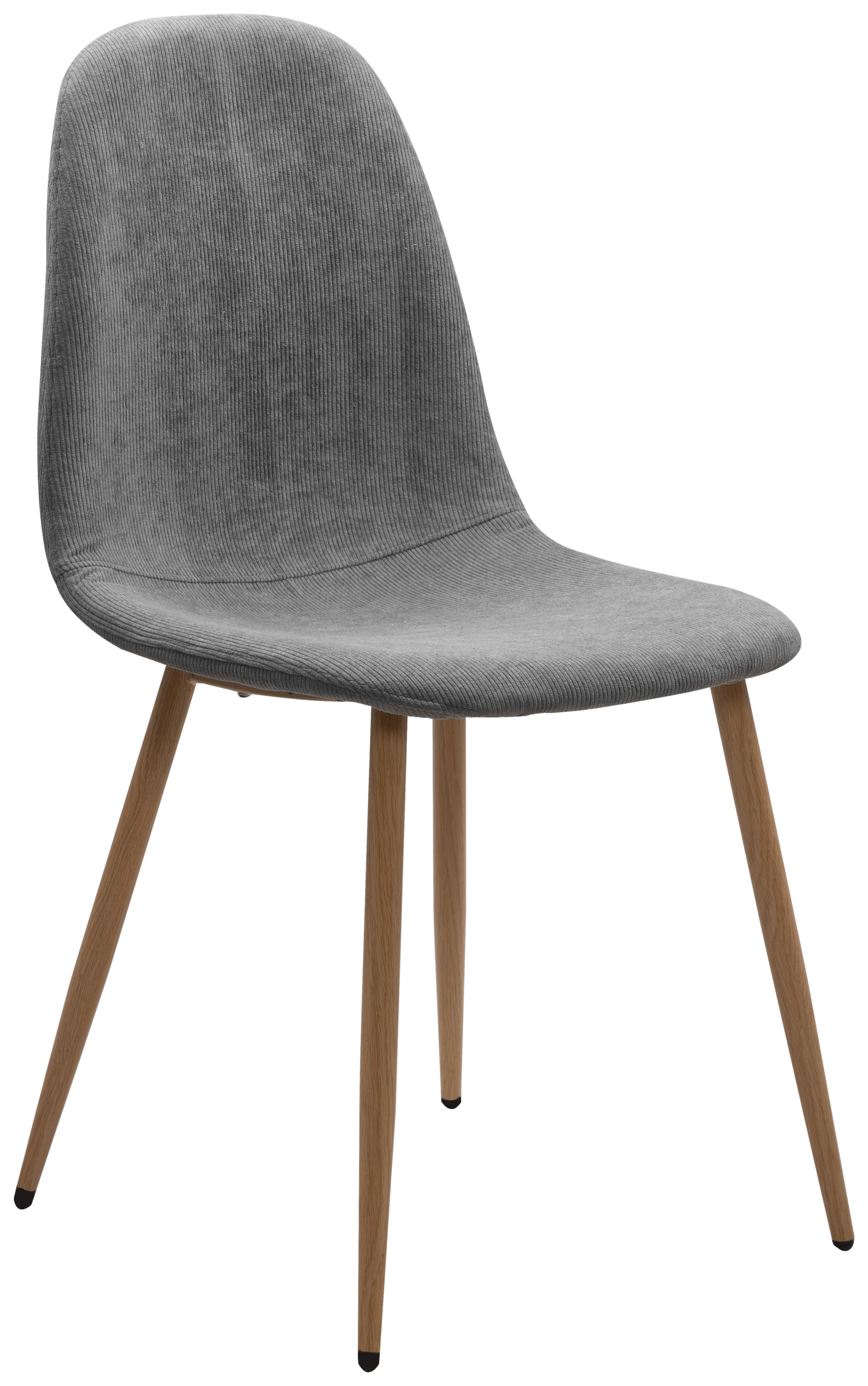 Esszimmerstuhl Anya 70A Grau gepolstert - Eichefarben/Grau, KONVENTIONELL, Textil/Metall (43/83/50cm) - MID.YOU