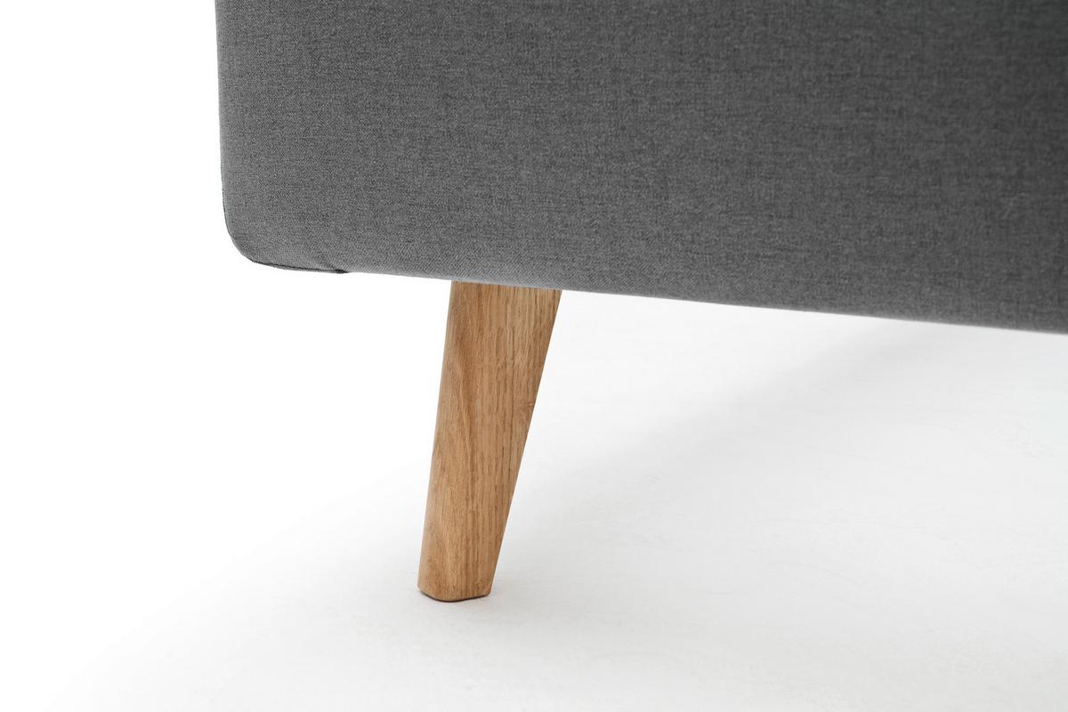 Polsterbett 140x200 Mattis Hellgrau - Eichefarben/Hellgrau, Design, Textil (140/200cm) - Livetastic
