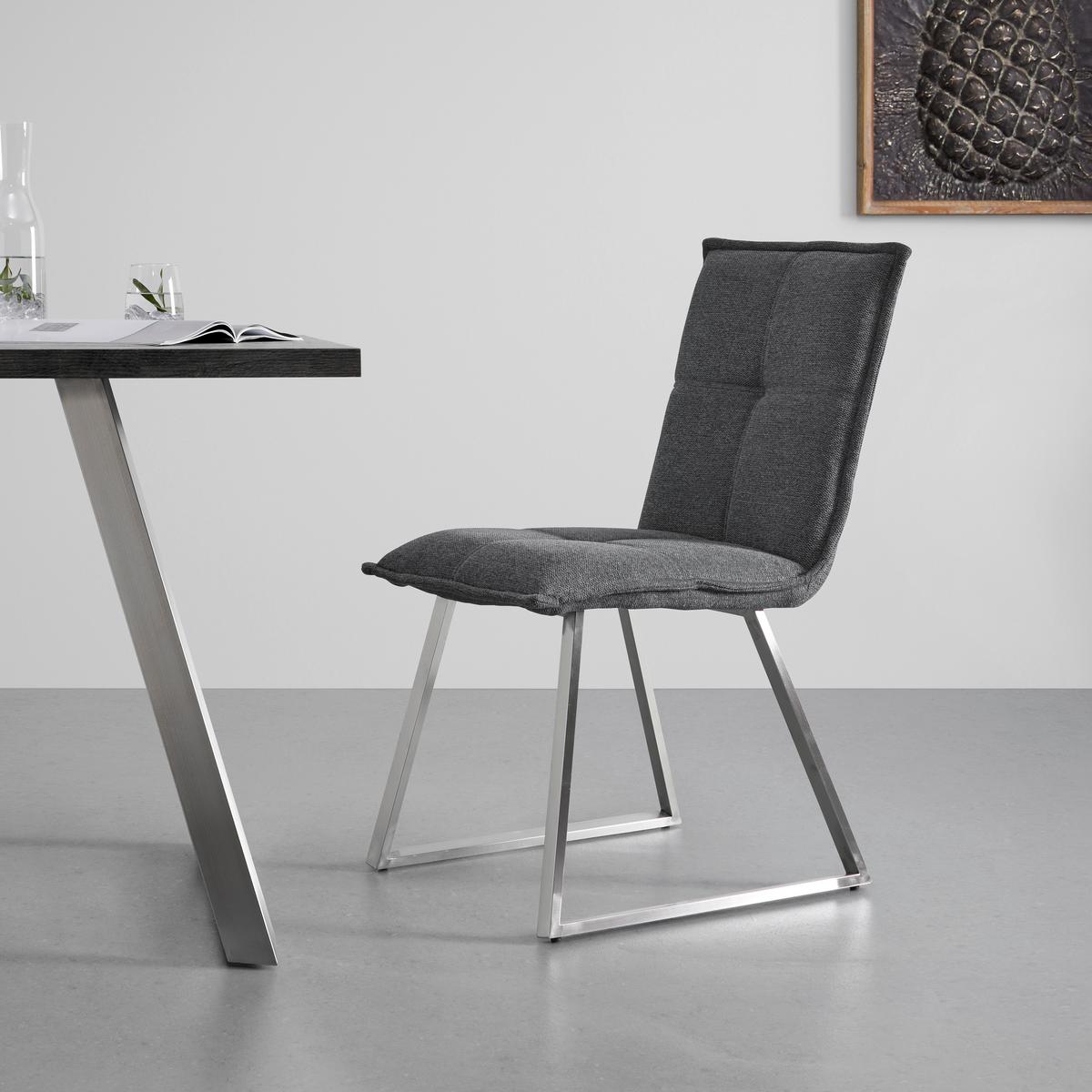 Stolička Emilio sivá - sivá/farba ušľachtilej ocele, Modern, kov/drevo (46/86/55cm) - Bessagi Home