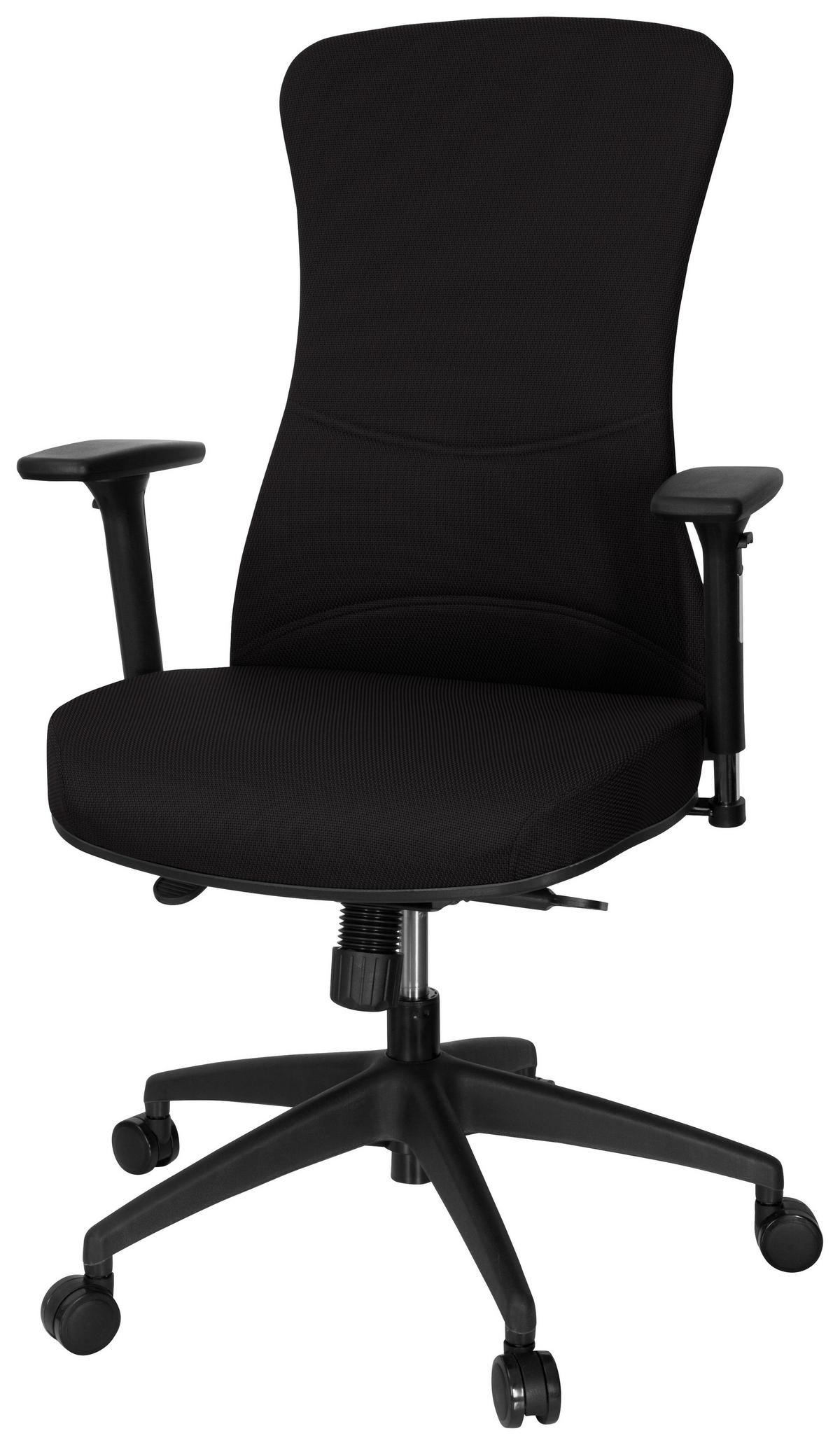 Drehstuhl Office Xt Pro Armstützen Schwarz Bis 120kg - Schwarz, MODERN, Kunststoff/Textil (69/115/52cm) - MID.YOU