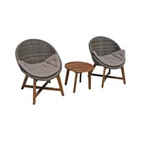 Balkonmöbel Set Reno 5--Teilig. mit Auflage - Taupe/Hellgrau, Basics, Holz/Kunststoff (65/81/69cm) - Gardenson