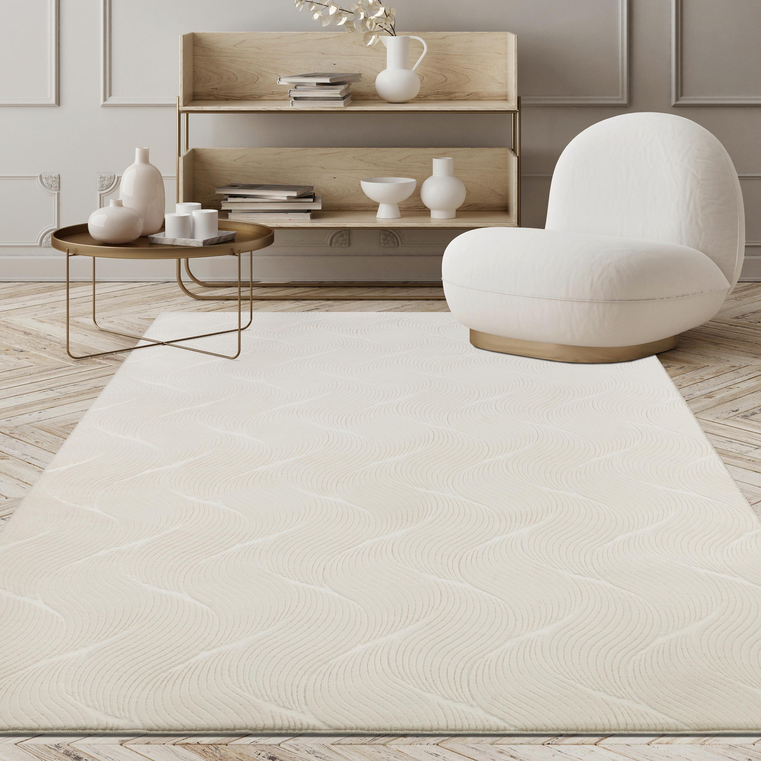 Webteppich Stilo - Creme, KONVENTIONELL, Textil (120/160cm)