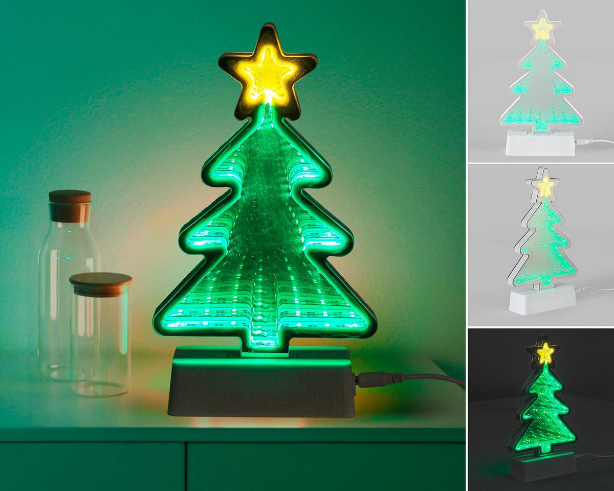 Led-dekoleuchte Christmas Tree - Transparent/Weiß, Basics, Kunststoff (13,2/4,6/22,8cm) - James Wood
