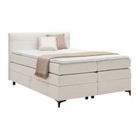 Boxspringová postel BARI 140/200, krémová - černá/krémová, Konvenční, kov/textil (140/200cm) - Mömax
