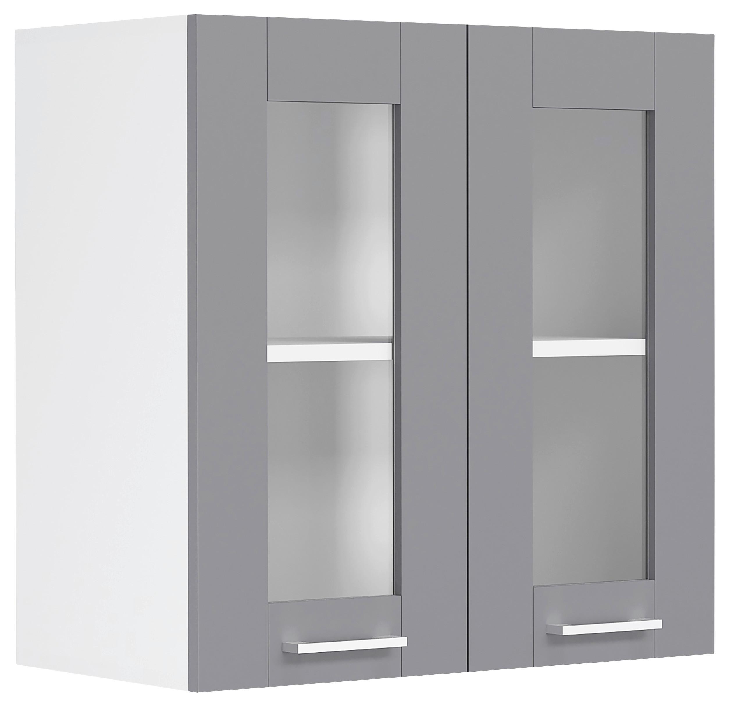 Küchenoberschrank Colura - Anthrazit/Weiß, Trend, Glas/Holzwerkstoff (80/60/31cm) - MID.YOU