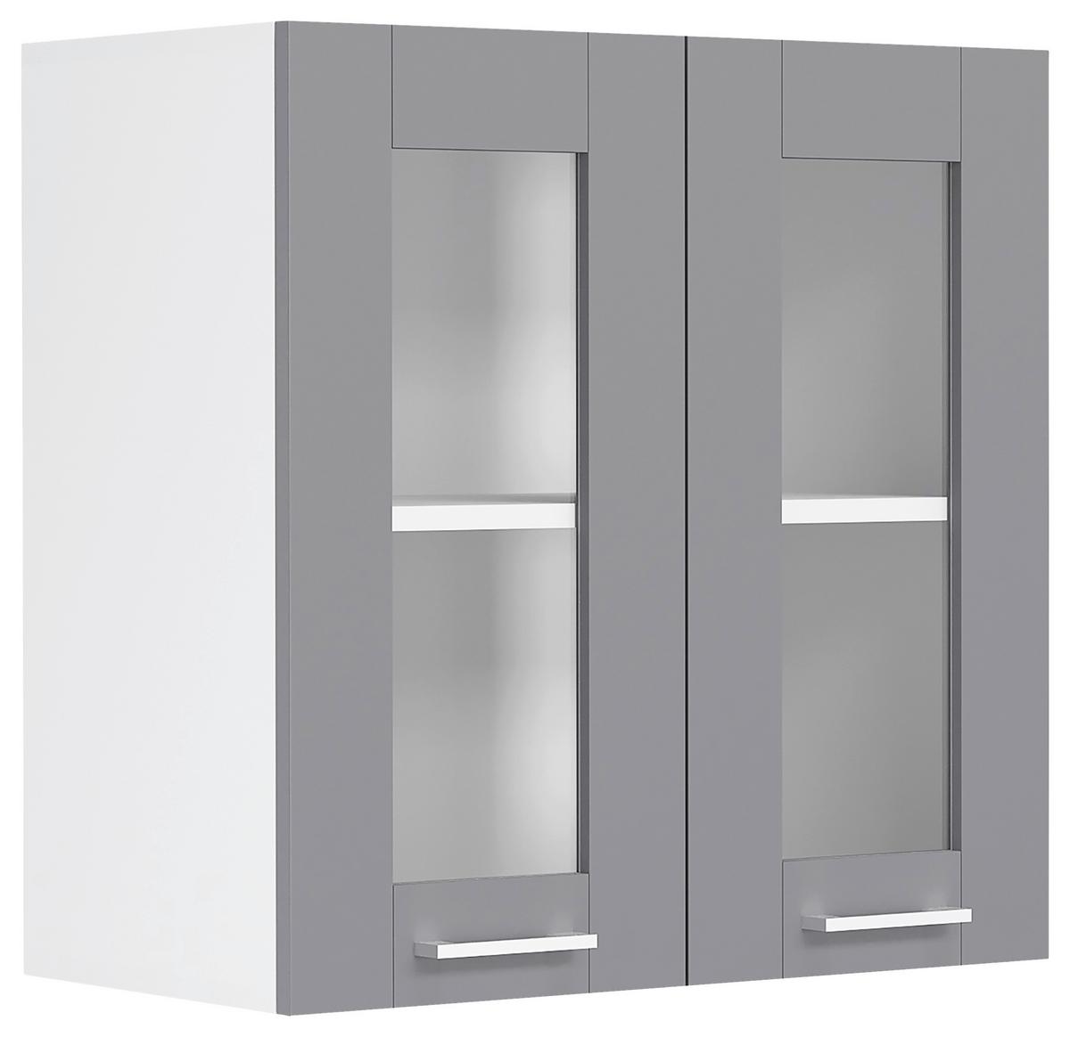 Küchenoberschrank Colura - Anthrazit/Weiß, Trend, Glas/Holzwerkstoff (80/60/31cm) - MID.YOU