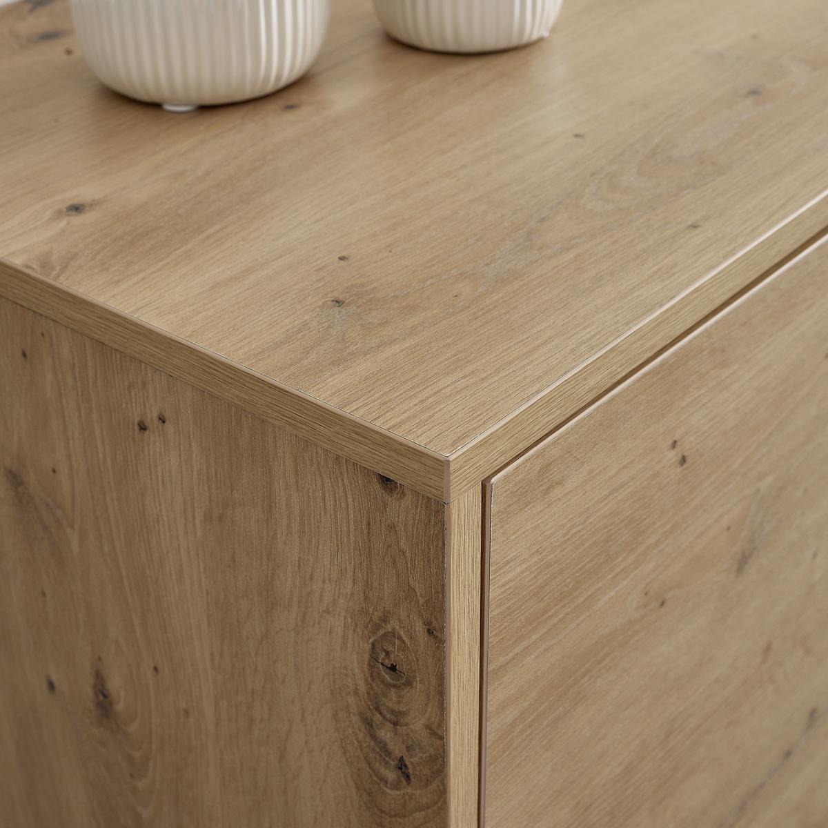 Komoda FOSCA - černá/barvy dubu, Moderní, kov (100/76/40cm) - Bessagi Home