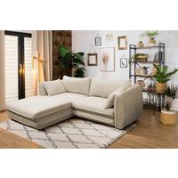Ecksofa Vivaldi Beige S: 201x240 cm - Beige/Schwarz, Design, Textil (200/250cm) - MID.YOU