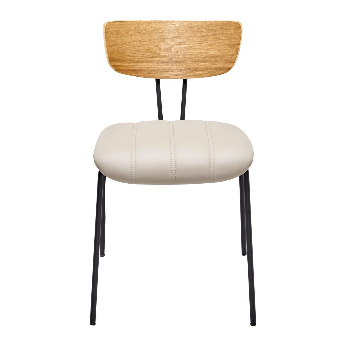 Židle CERA hnědošedá - černá/světle hnědá, Moderní, kov/dřevo (42/78/54cm) - Bessagi Home