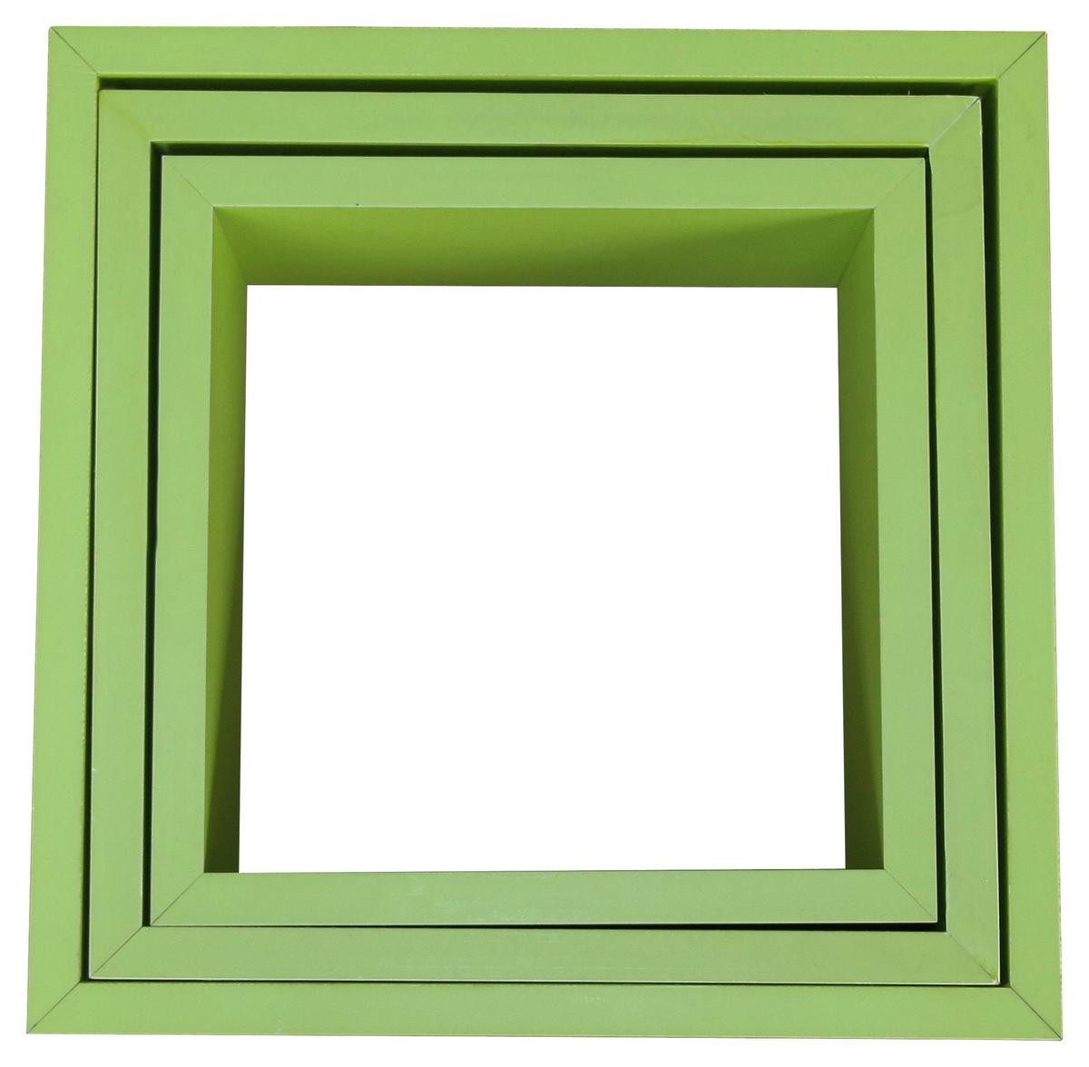 Wandregal Green Hornet B: 30/27/24 Cm 3-Tlg. Grün - Basics (30/27/24/30/27/24/11,5cm) - P & B