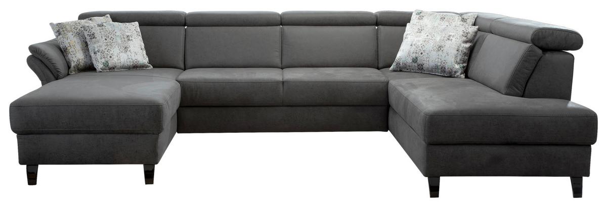 Wohnlandschaft Arngast rechts anthrazit 165x317x193 cm - Anthrazit/Schwarz, KONVENTIONELL, Textil (165/317/193cm) - Sit & More