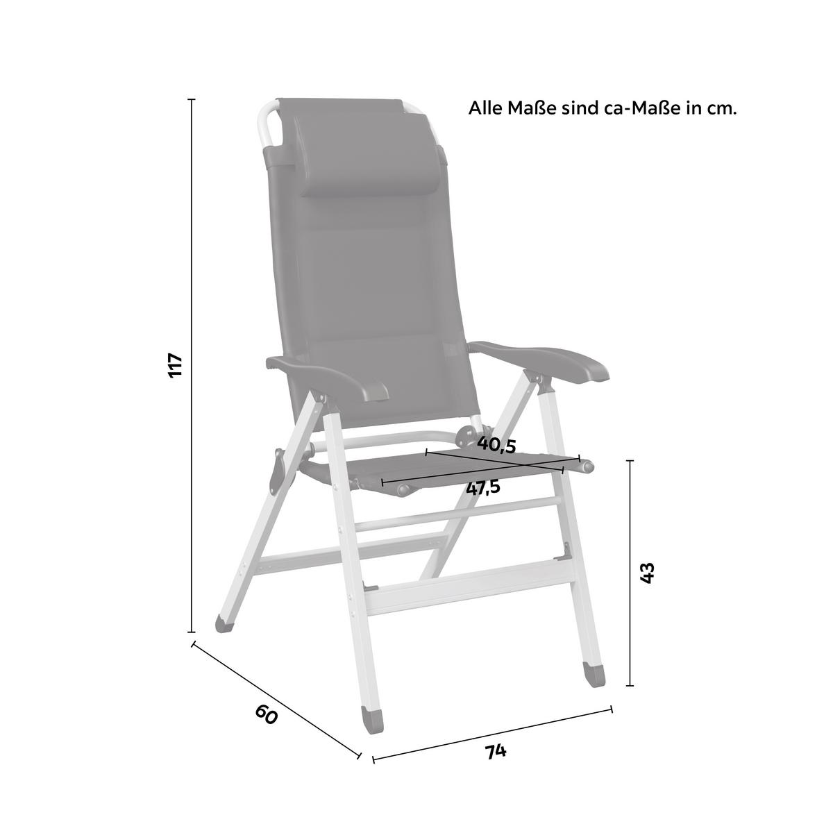 ZÁHRADNÁ STOLIČKA GERI - čierna/strieborná, Basics, kov/textil (74/117/60cm)