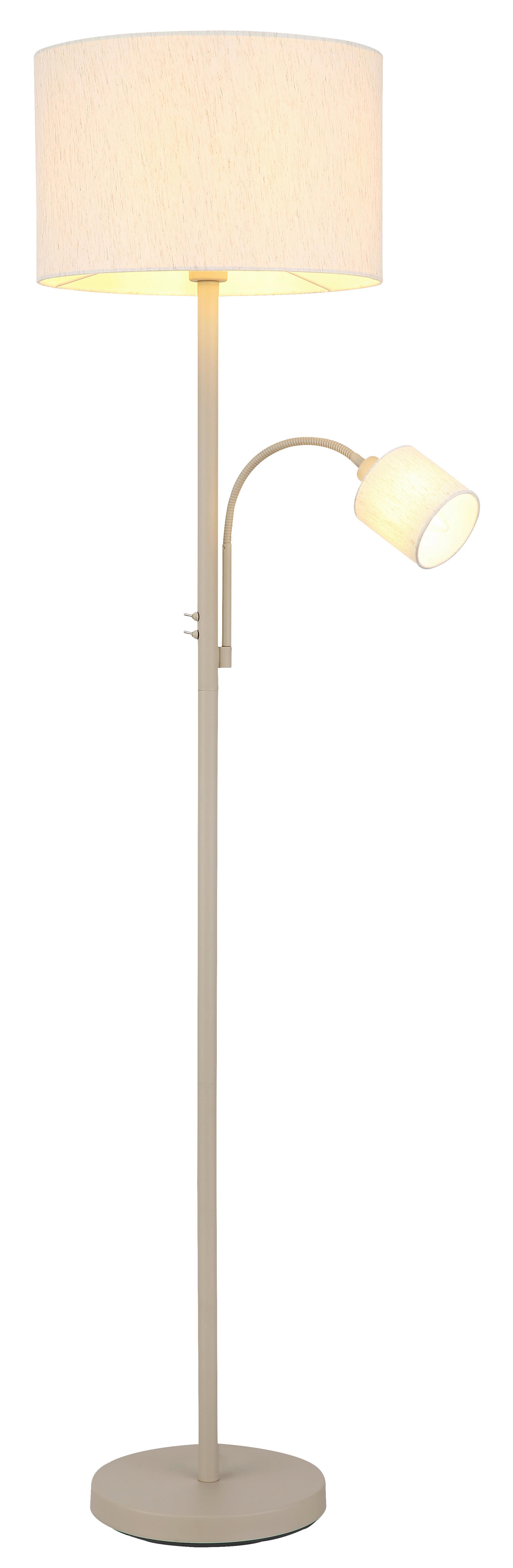 STOJACIA LAMPA KURTL - piesková/biela, Modern, kov/textil (40/40/170cm) - Mömax