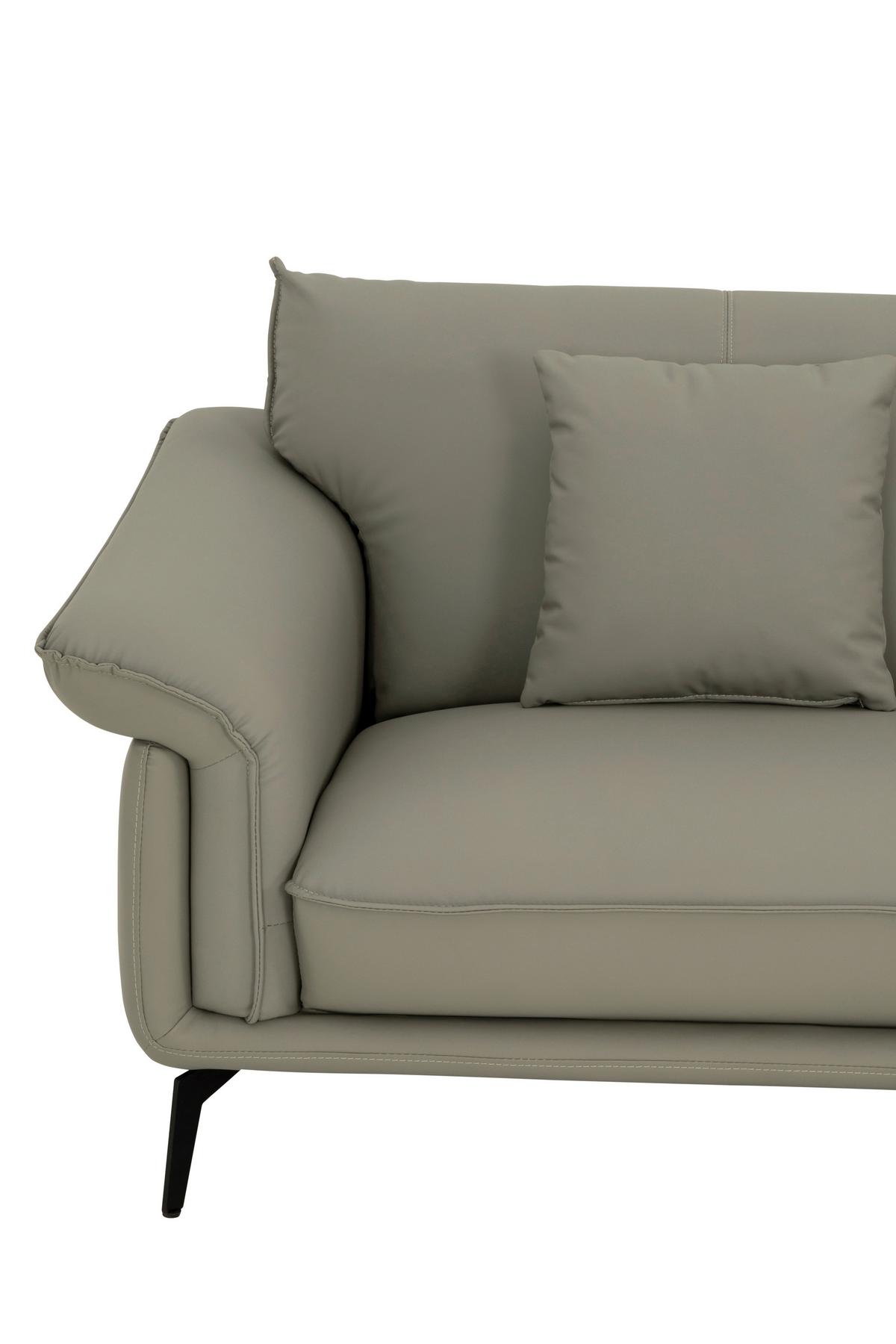 3-Sitzer-Sofa Daniele - Taupe/Schwarz, Design, Textil (289/84/92cm) - MID.YOU
