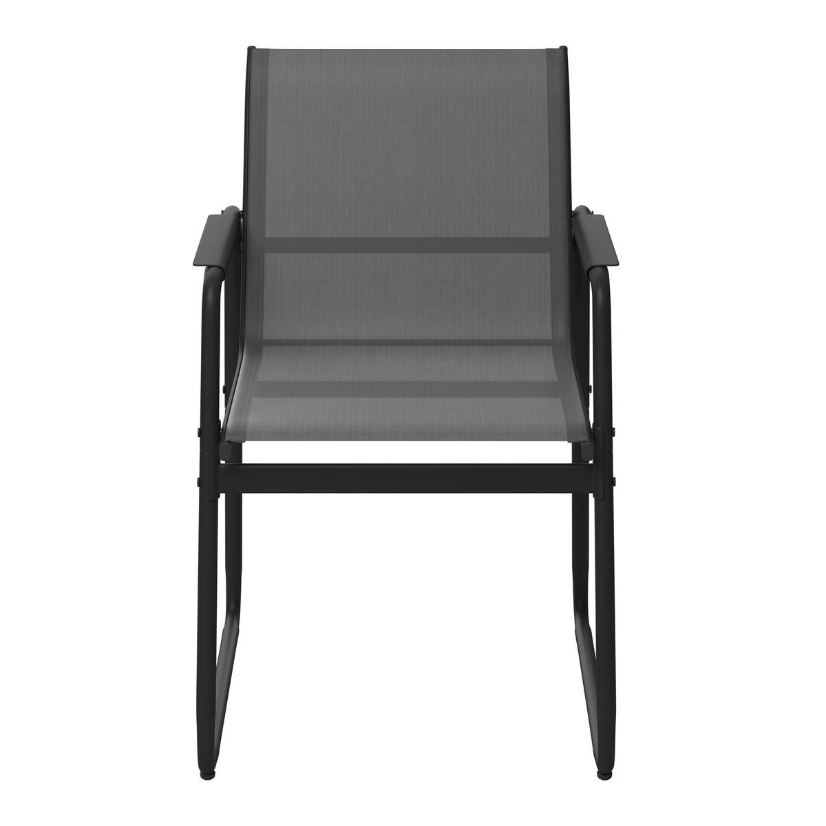 Gartenmöbel Set 7-tlg. Toulon Aus Metall/textil/glas - Dunkelgrau/Schwarz, MODERN, Glas/Textil (50/90/82/75/59,5/160cm) - Beldano