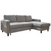 Ecksofa Molly Grau S: 228x148 cm - Schwarz/Grau, Textil (228/148cm) - MID.YOU