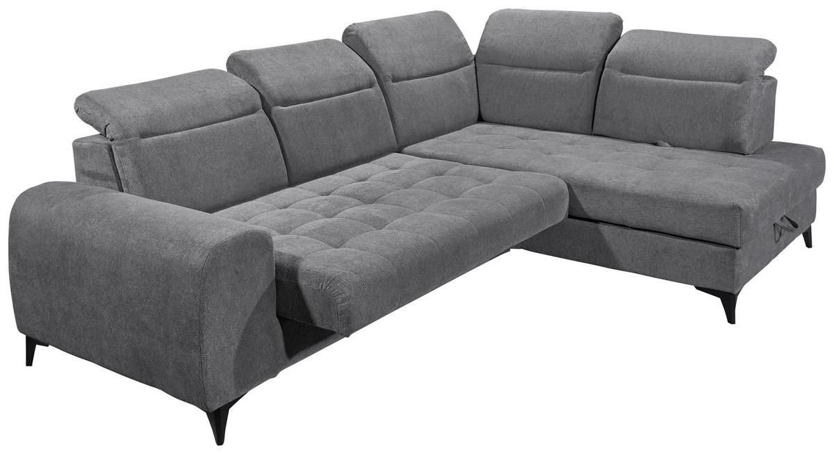 Ecksofa Rockdale Anthrazit S:282x200cm - Anthrazit/Schwarz, KONVENTIONELL, Textil (282/200cm) - MID.YOU