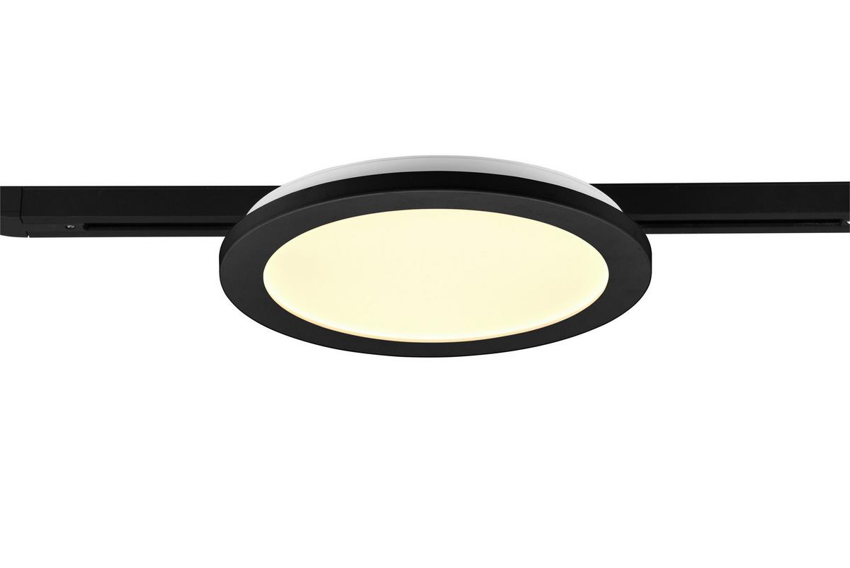 Deckenleuchte Duoline Camillus Ø 26 Cm, Für Schienensystem - Schwarz, Basics, Kunststoff (26,0/2,7cm) - Trio Leuchten