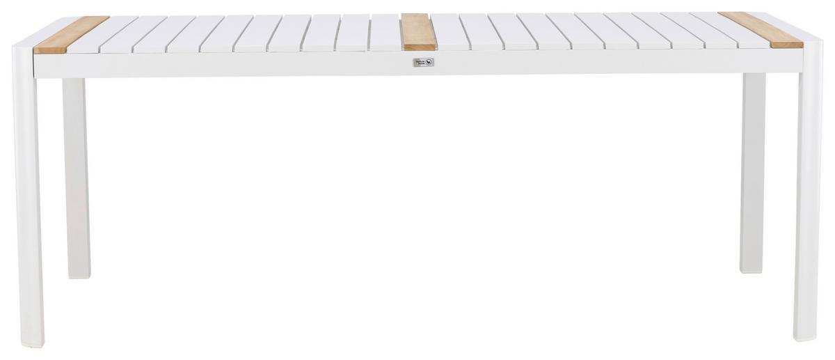 Gartentisch Togo Teakholz/metall L 100 Cm - Weiß, KONVENTIONELL, Holz/Metall (200/100/75cm) - Gardenson