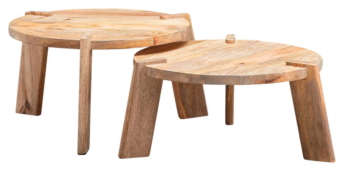 Sada konferenčných stolíkov WOHNLING svetlohnedá - svetlohnedá, Modern, drevo (53/32/53cm) - MID.YOU