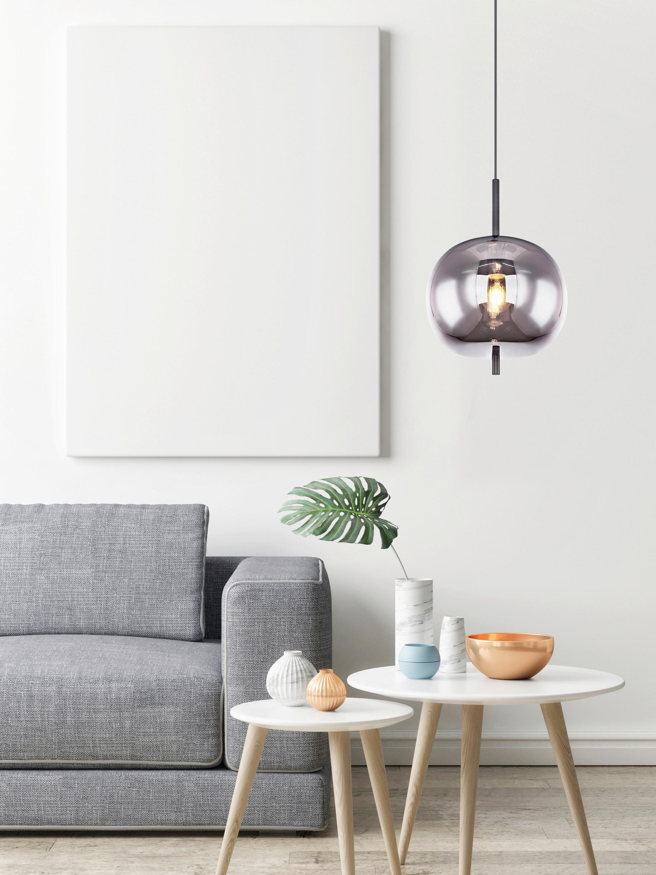 Závesné svietidlo Jeanette - čierna, Modern, kov/sklo (30/120cm) - Premium Living