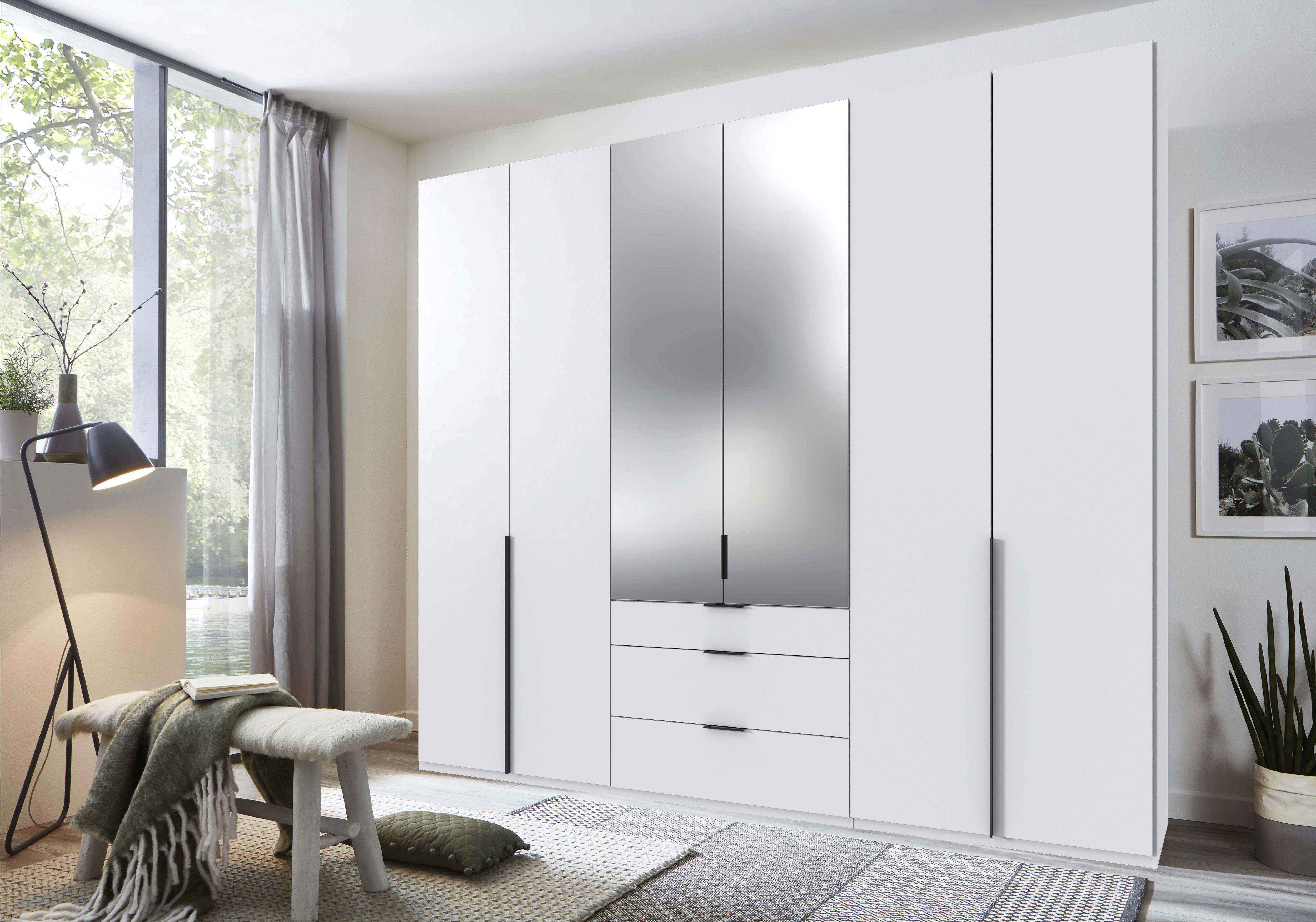 Drehtürenschrank Ny A Black, Weiß B: 270 cm - Weiß, MODERN, Glas/Holzwerkstoff (270/236/58cm) - MID.YOU