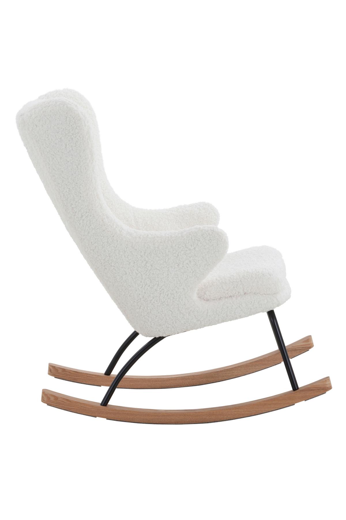 Schaukelstuhl Weiß B: 66cm - Eichefarben/Schwarz, MODERN, Textil/Metall (66/106/104cm) - Livetastic