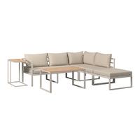 Loungegarnitur Algarve - Beige/Grau, MODERN, Holz/Textil (228/218cm) - Beldano