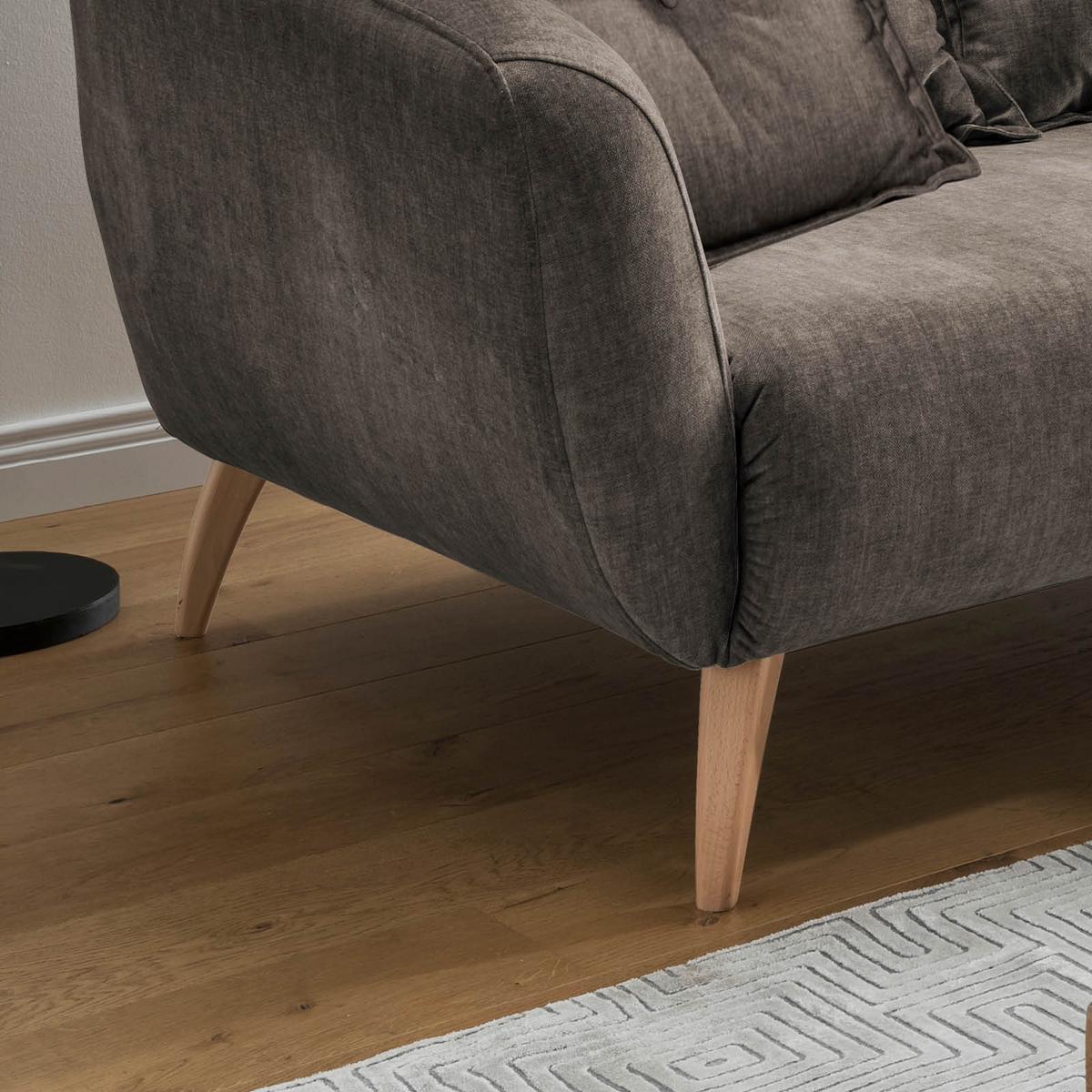 Ecksofa Baggio Braun S: 277/162 cm - Buchefarben/Braun, MODERN, Holz/Textil (277/94/162cm) - Livetastic