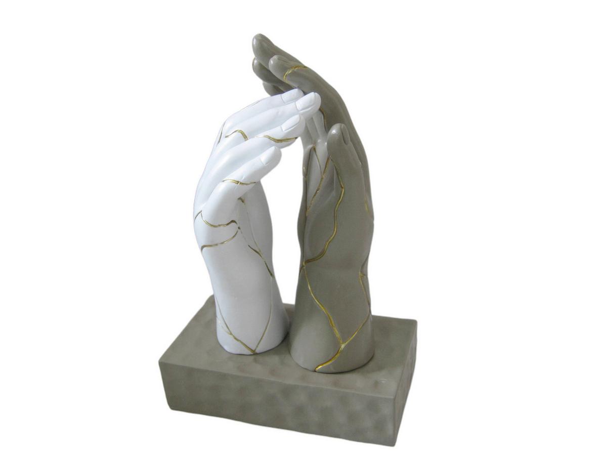 Skulptur Erwin - Weiß/Grau, KONVENTIONELL, Kunststoff (14,5/10/22cm) - Luca Bessoni