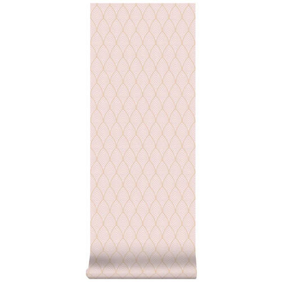 Vliestapete 106369 - Hellrosa/Goldfarben, Basics, Papier/Kunststoff (52/1000cm)