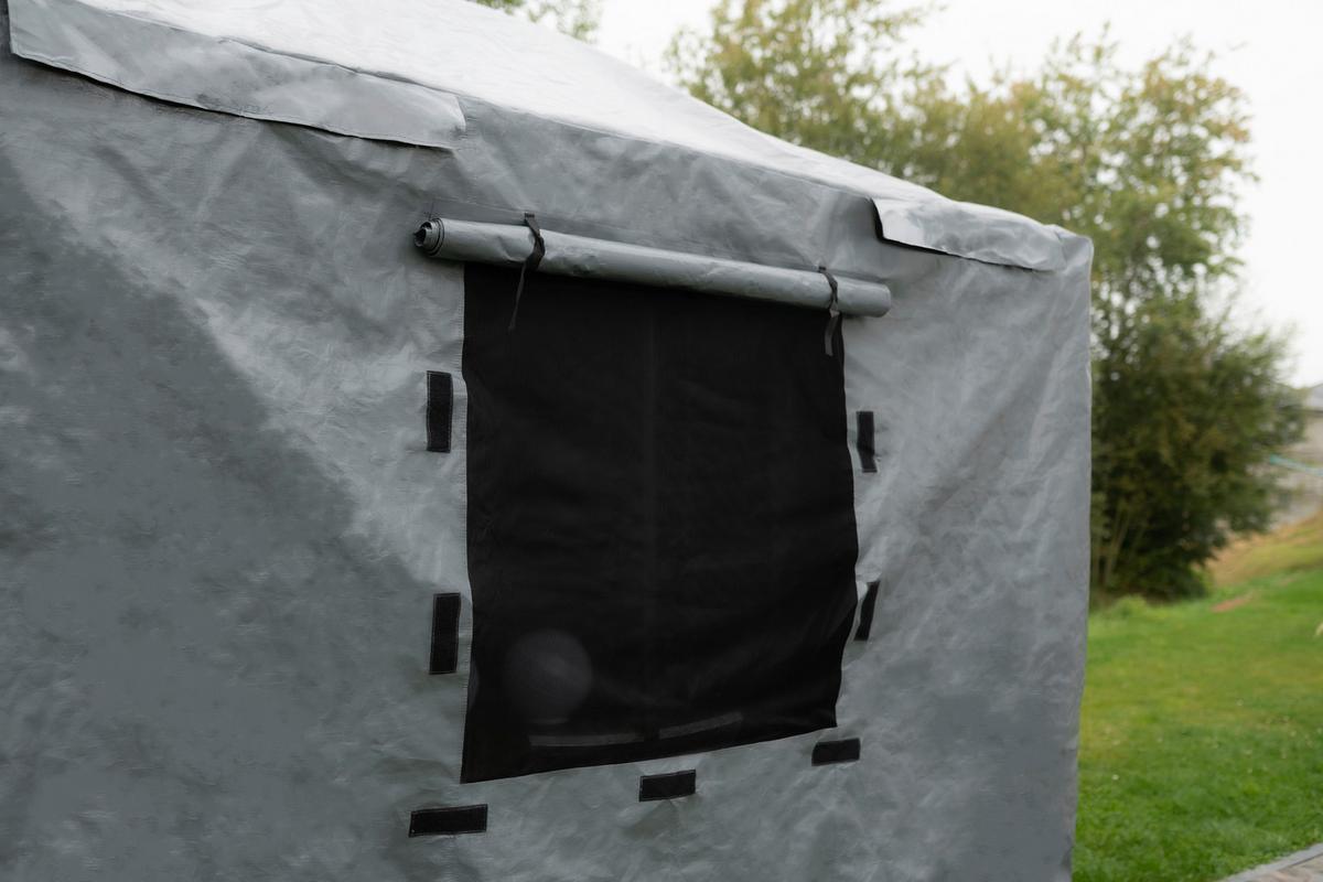 Schutzplane Winterabdeckung Pavillon 10x14 - Grau, Basics, Textil (426/303/292cm)
