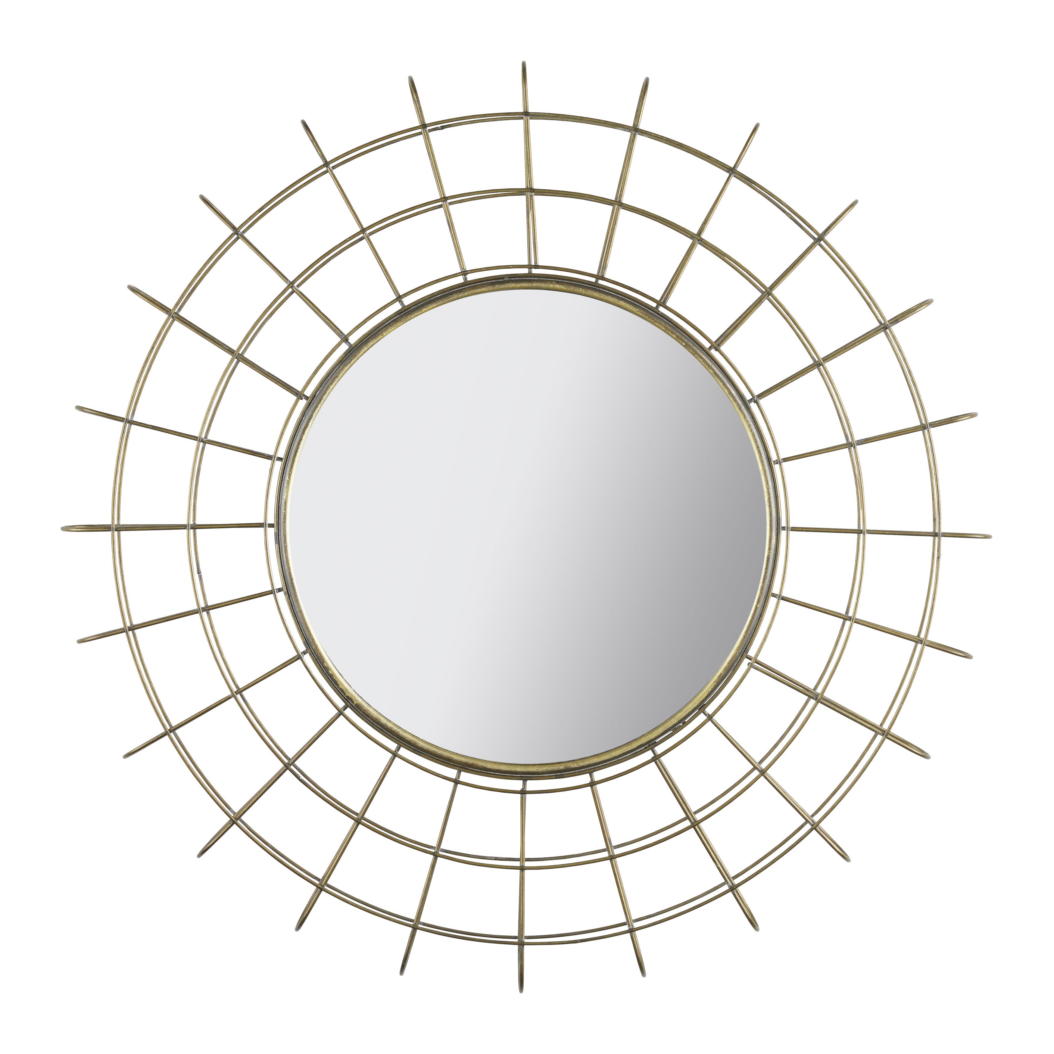 Zrcadlo V Barvě Mosazi Miranda - barvy stříbra/barvy mosazi, Moderní, kov/kompozitní dřevo (76cm) - Bessagi Home