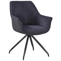 ŽIDLE S PODRUČKAMI NOVA - šedá/černá, Moderní, kov/textil (64/85/62cm) - Premium Living