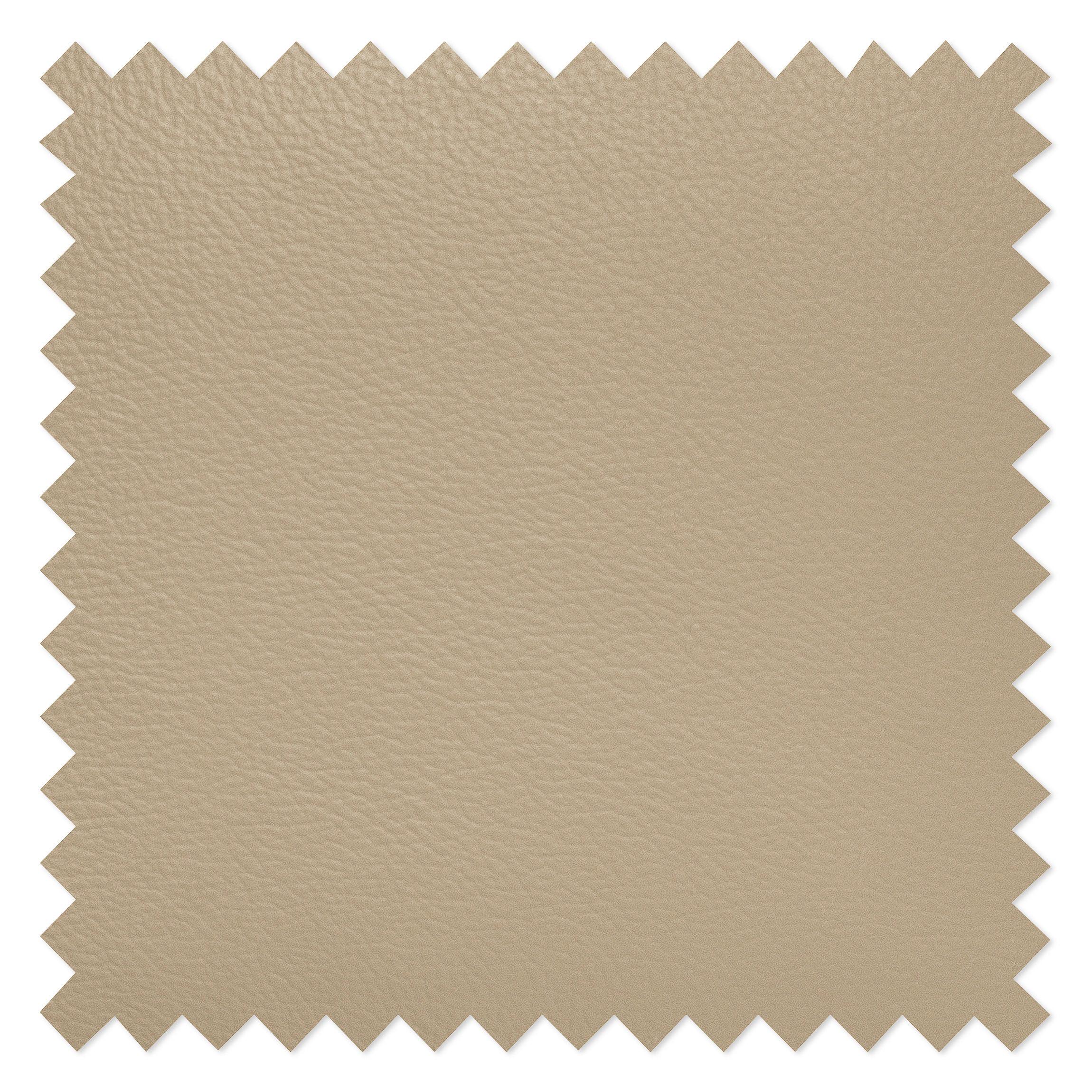 Ecksofa Aspen Lederlook Beige 208x245 Cm - Chromfarben/Beige, Design, Leder/Textil (208/245cm) - Livetastic