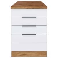 Kochfeldumbauschrank Florenz B: 60 cm für Kochfeld - Eiche Wotan/Weiß, Design, Holzwerkstoff (60/86/60cm) - Held