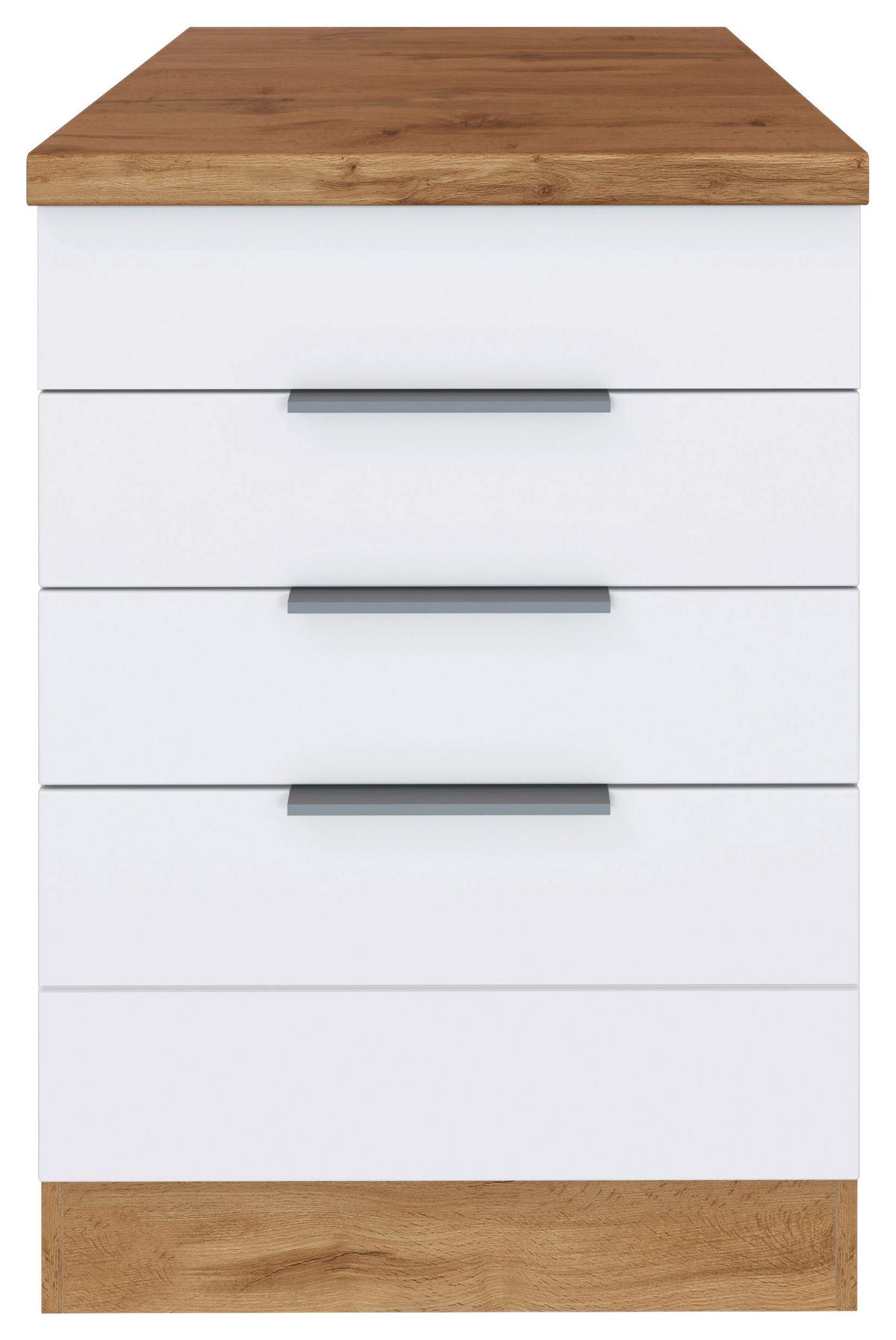 Kochfeldumbauschrank Florenz B: 60 cm für Kochfeld - Eiche Wotan/Weiß, Design, Holzwerkstoff (60/86/60cm) - Held