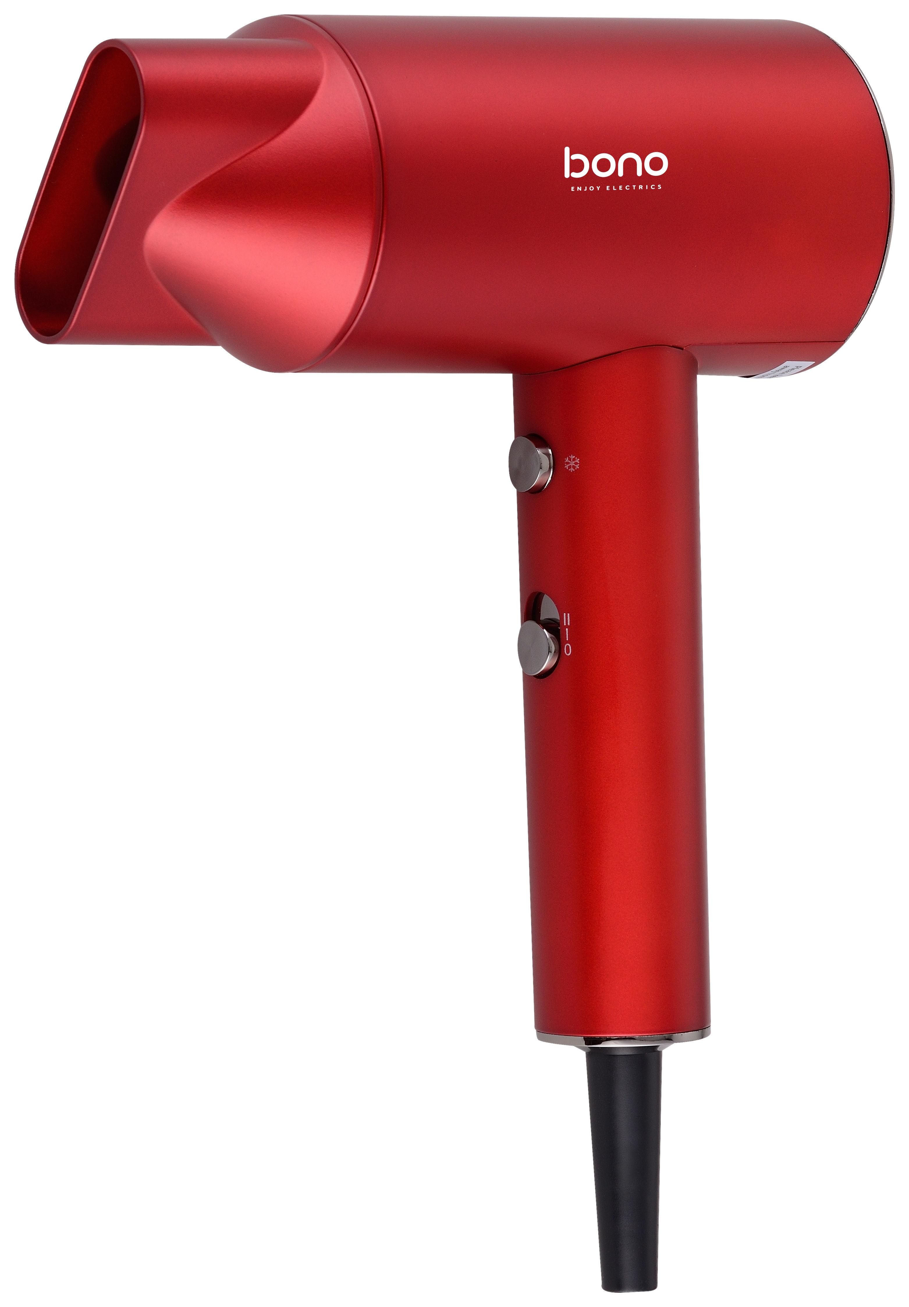 HAARTROCKNER EMY - Rot/Silberfarben, Basics, Kunststoff/Metall (12/7/24,5cm) - Bono