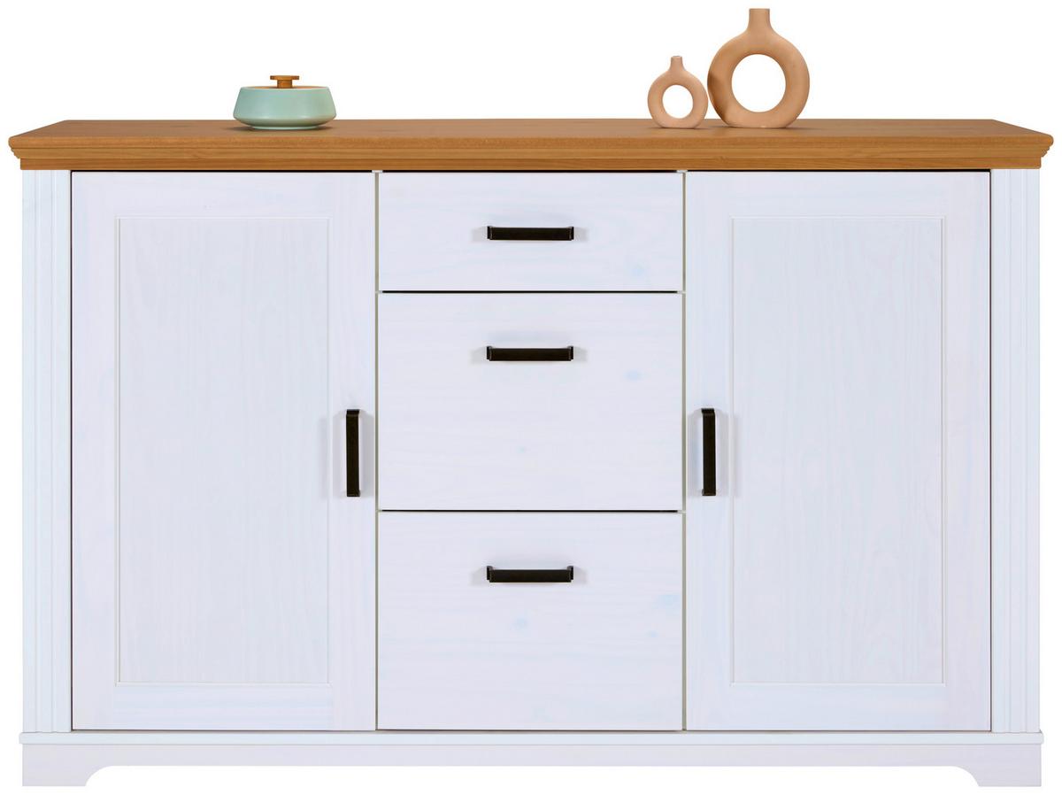 Kommode Maluno - Eichefarben/Weiß, MODERN, Holz (166/104/48cm) - Livetastic
