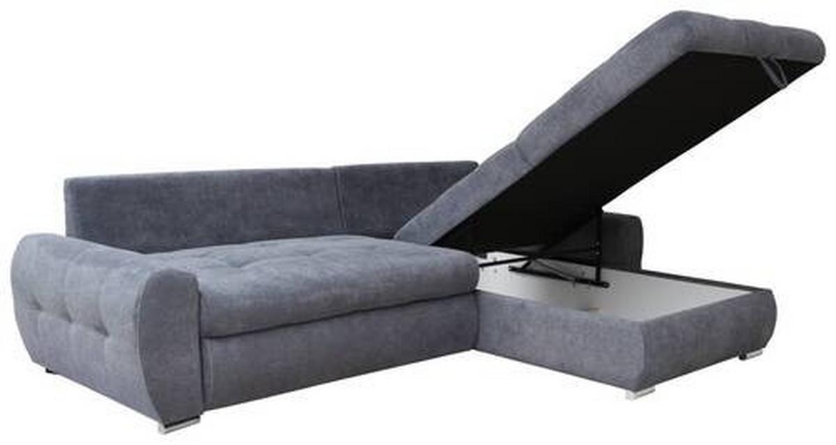 Eckschlafsofa Solar - Chromfarben/Weiß, Design, Textil (277/175cm) - Livetastic