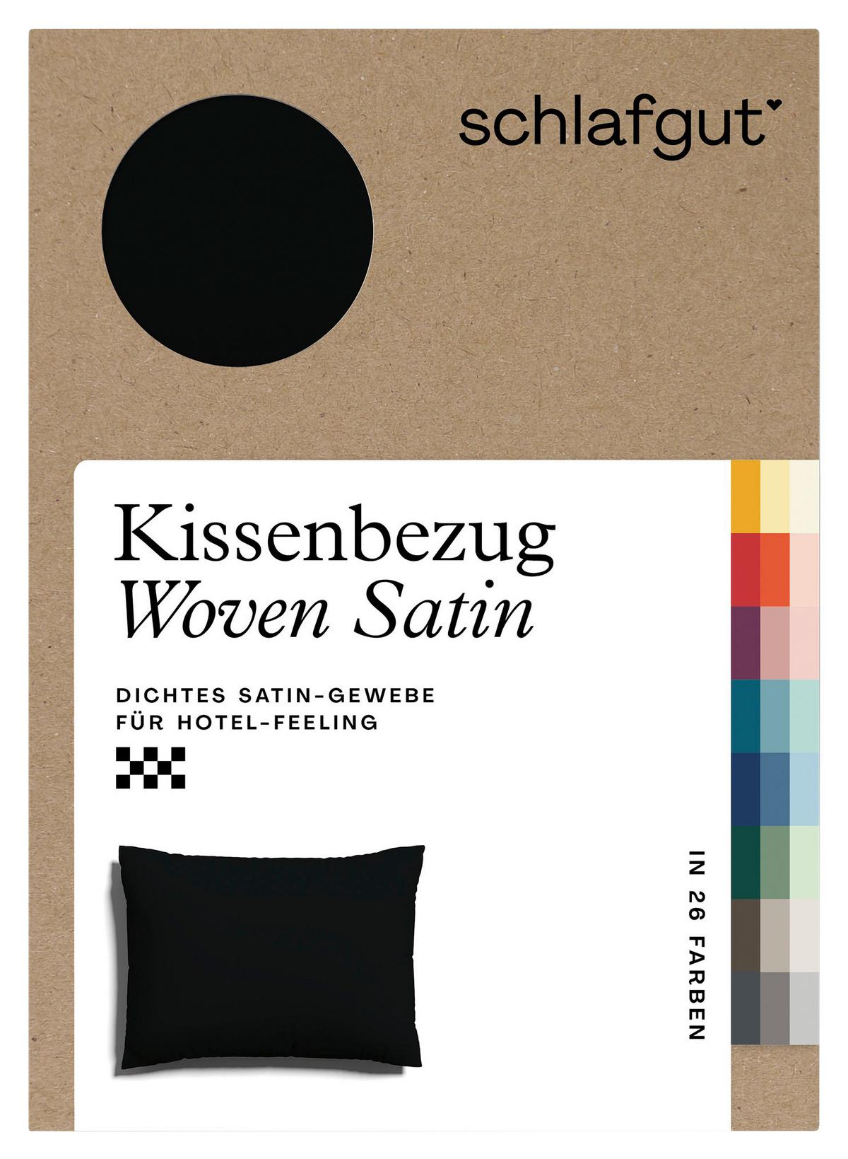 Kopfpolsterbezug Woven Satin - Schwarz, Basics, Textil (70/90cm) - Schlafgut