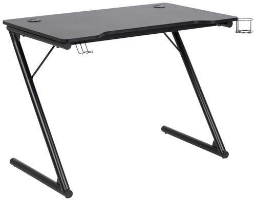 Gaming Tisch B 100cm H 74cm Trooper, Schwarz - Schwarz, KONVENTIONELL, Holzwerkstoff/Metall (100/60/74cm) - Livetastic
