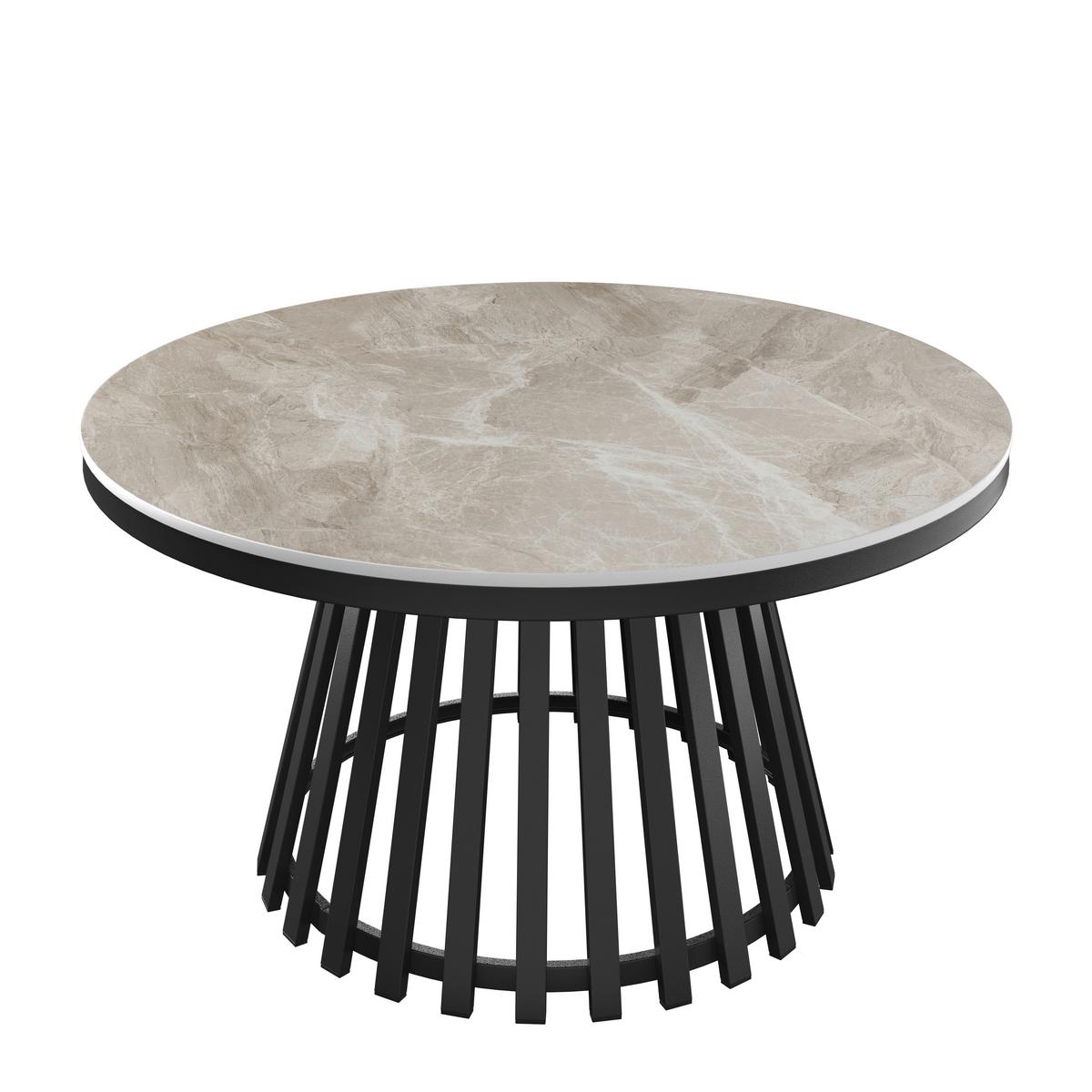 KONFERENČNÍ STOLEK PELA - šedá/černá, Moderní, kov/kompozitní dřevo (90/90/45cm) - Bessagi Home