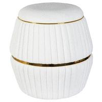 Hocker Doric 235 Weiß/goldfarben D: 51,5 Cm - Goldfarben/Weiß, Design, Textil (51,5/53cm) - Kayoom