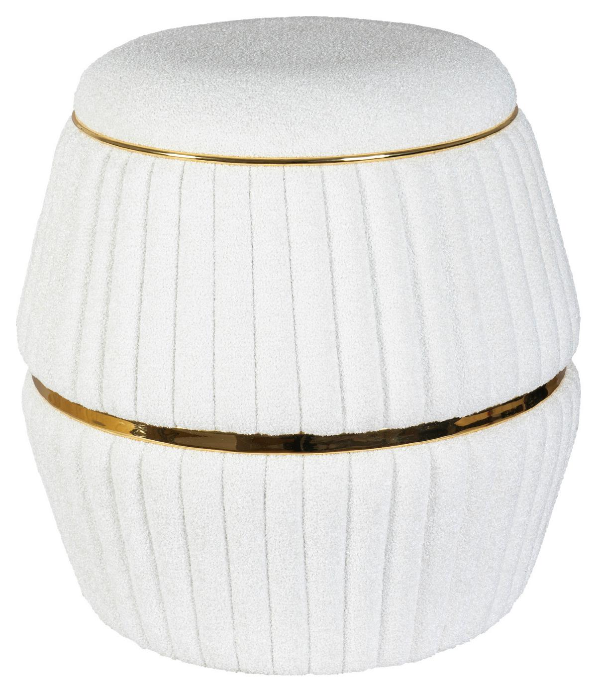 Hocker Doric 235 Weiß/goldfarben D: 51,5 Cm - Goldfarben/Weiß, Design, Textil (51,5/53cm) - Kayoom